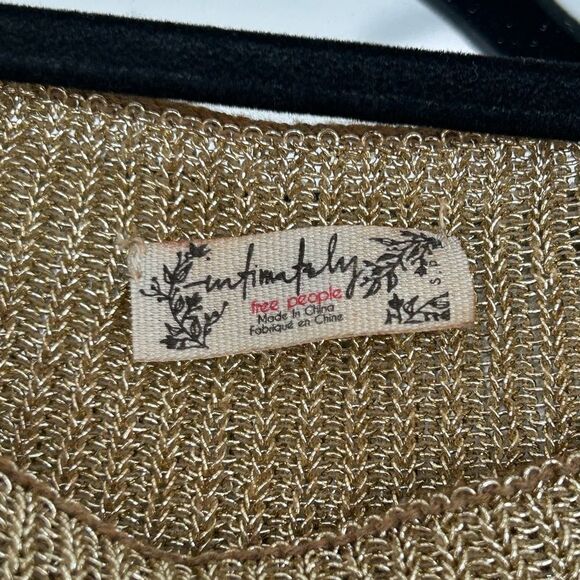 NWOT RARE FP Kimmi Shine Crop in Gold Size S - Picture 6 of 14